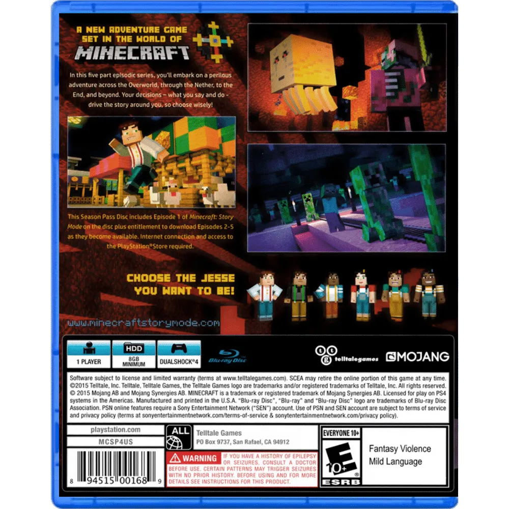 Minecraft: Story Mode - Season Pass Disc for Sony PS4 