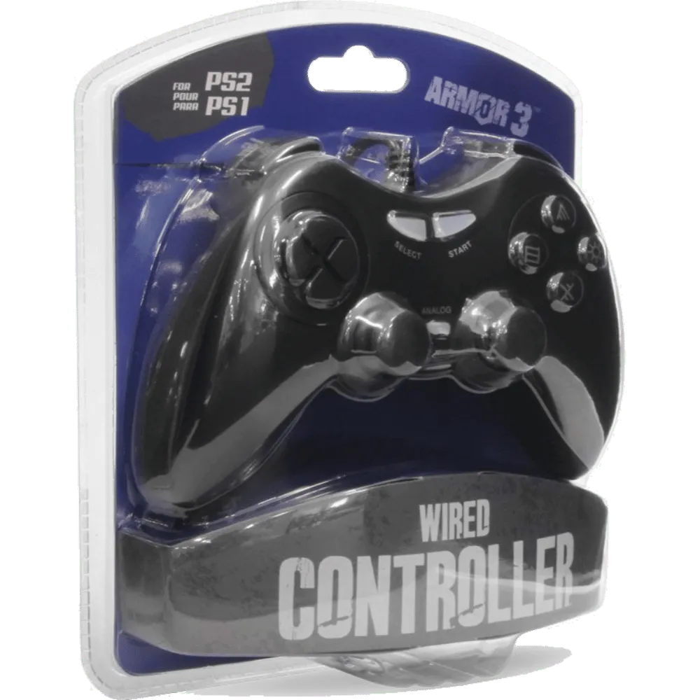 Wired controller for PS2 & PS1 - Black