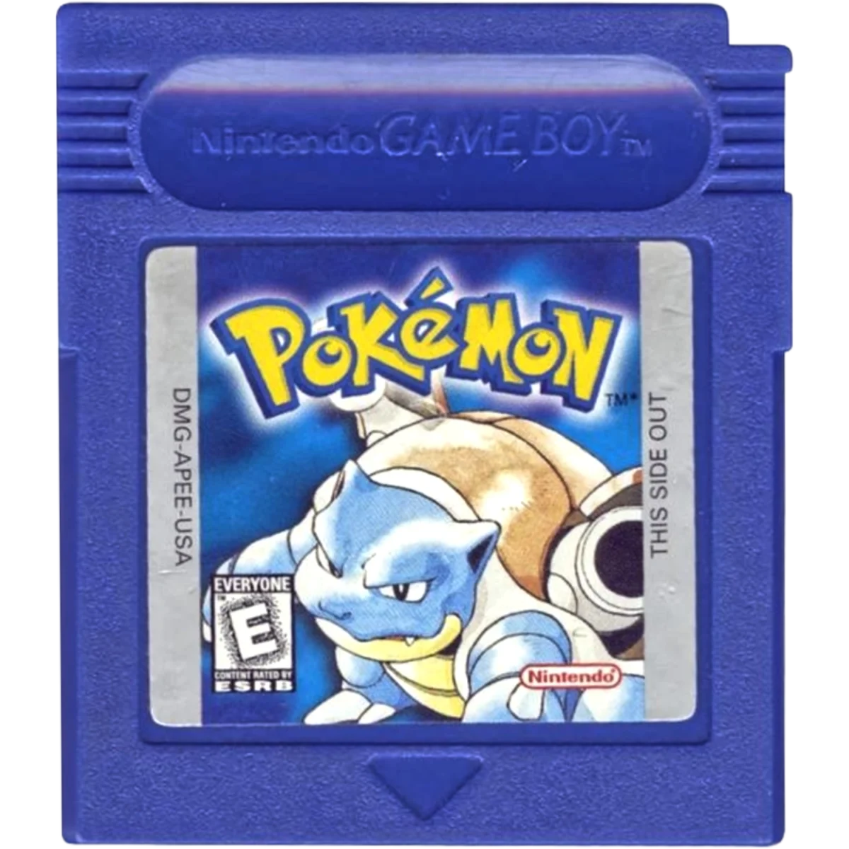 Blue Nintendo Game Boy cartridge featuring Pokémon artwork and character on the label (Game Boy game)