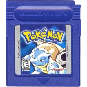 Blue Nintendo Game Boy cartridge featuring Pokémon artwork and character on the label (Game Boy game)