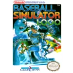 BASEBALL-SIMULATOR-1000-NES-001-047743890031 - Video Game Depot Video game cover for Nintendo Baseball Simulator 1.000 showing players in action; Nintendo logo at top and Culture Brain logo at bottom.