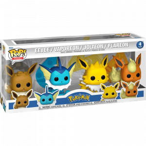 Pop! Games: Pokemon Eeveelutions - Eevee / Vaporeon / Jolteon / Flareon 4 Pack