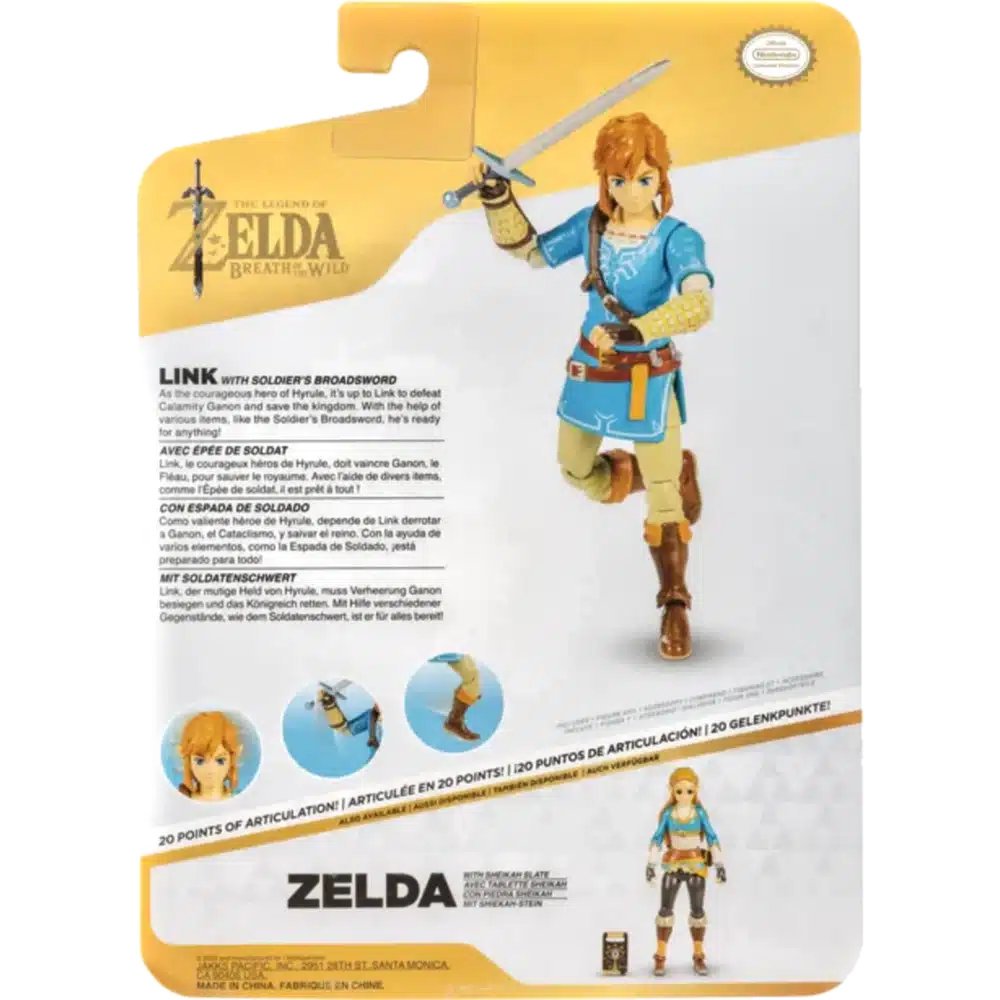 Link The Legend of Zelda Breath of The Wild 4 Nintendo Action Figure