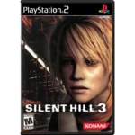 SILENT-HILL-3-PS2-001-083717200529 - Video Game Depot Silent Hill 3 game cover featuring a close-up of a blonde-haired woman against a dark, gritty background with the Konami logo at the bottom right.