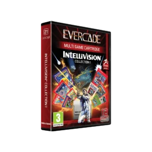 EVE-INT1-RTAIL_1_1 - Video Game Depot Evercade Intellivision Collection 1 game box with red design, showing the 'INTELLIVISION' title and '12 GAMES INCLUDED' text.