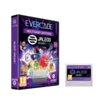 Evercade Jaleco Arcade 1 multi-game cartridge box with colorful characters, and a separate Jaleco cartridge beside it on a black background.