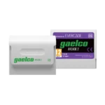 Gaelco Arcade 2 game cartridge with white case and green Gaelco logo beside a purple Evercade label (06).