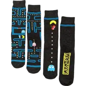 PAC-MAN Video Game Mens Crew Socks 2-Pack
