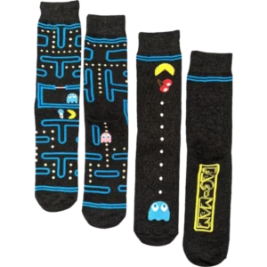 PAC-MAN Video Game Mens Crew Socks 2-Pack