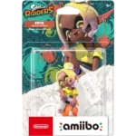 Amiibo packaging for Splatoon Raiders featuring Frye character against a teal, patterned background with Nintendo logo outskirts.