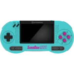 SupaBoy (Portable Pocket Console for Super NES® / Super Famicom™ – Hyper Beach) – Hyperkin - 810007712697 - Front View - Video Game Depot Front view of Hyperkin SupaBoy Hyper Beach handheld SNES console with 4.3-inch screen