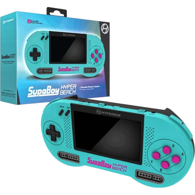 SupaBoy Hyper Beach portable pocket console for Super NES and Super Famicom by Hyperkin