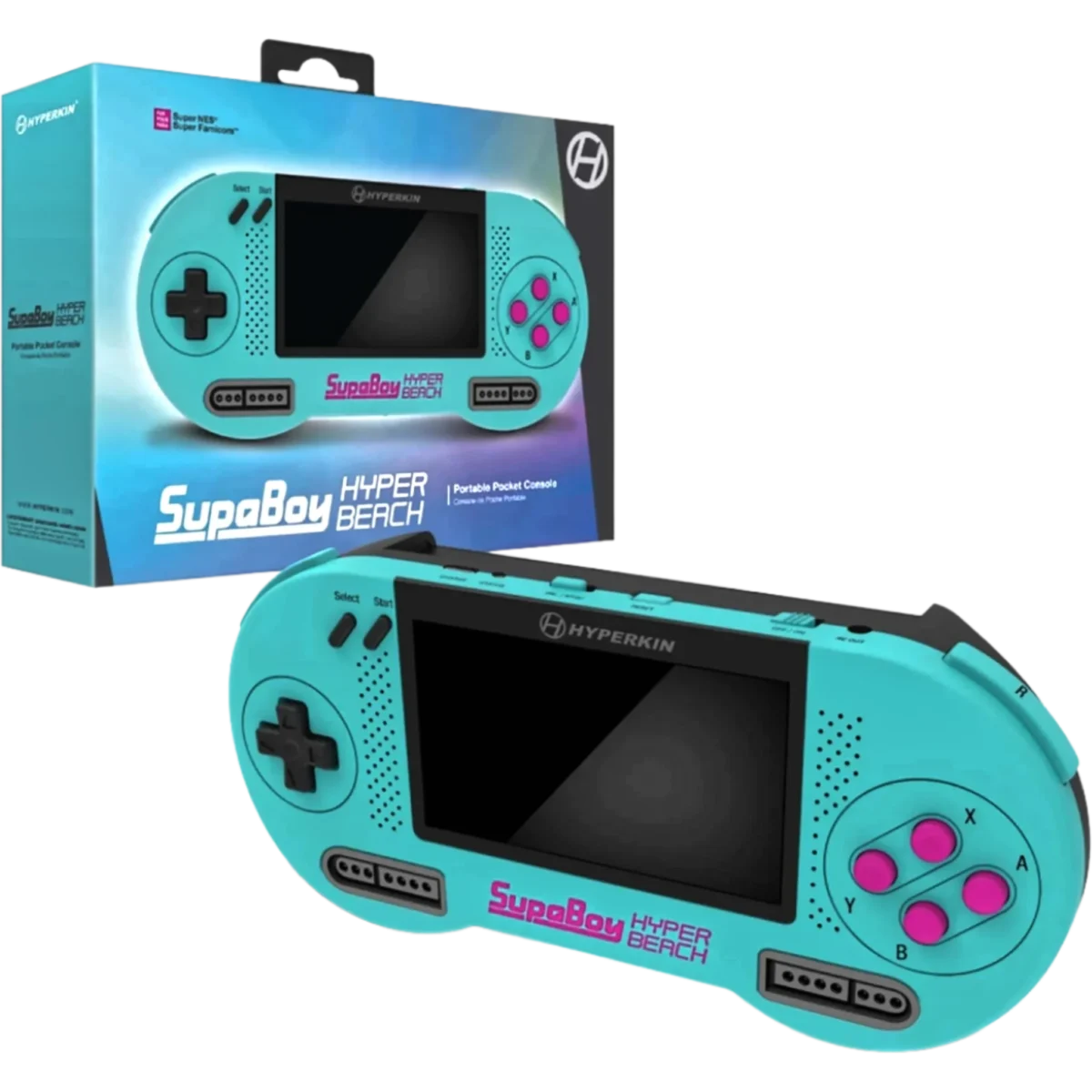SupaBoy Hyper Beach portable pocket console for Super NES and Super Famicom by Hyperkin