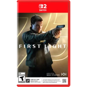 Cover of 007: First Light for Nintendo Switch, showing a man aiming a pistol with the 007 logo and game title.