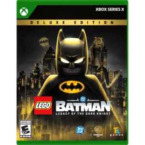 Xbox Series X Deluxe Edition cover for LEGO Batman: Legacy of the Dark Knight, Batman figure against a Gotham skyline