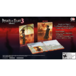 Attack on Titan 3 SteelBook launch edition packaging with front/back artwork and booklets on a dark background.