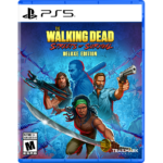 850086613089_01__450531785525067 - Video Game Depot PS5 game cover for The Walking Dead: Streets of Survival Deluxe Edition featuring survivors with weapons in a blue-toned crowd, foreground woman wielding a curved sword