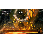 09b04ce1-4d15-460e-b479-0ddf960c4861__329321783536506 - Video Game Depot Small bunny-like character confronts a towering black, multi-armed lava boss in a fiery cavern, sparks flying around.
