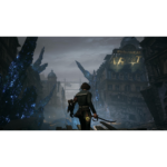 1ec405d3-6e5f-4c3f-80d3-935920965218__794801781638979 - Video Game Depot Protagonist with a sword walks through a ruined city framed by glowing blue crystal shards. A neon sign reads 'Welcome to ...' in the background. (Note: short descriptive alt for a game scene)