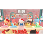 Five cute characters sit at pastel workstations in a pink kitchen, with apples in front and a timer reading 0:00.86; 40 apples remain.