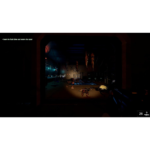 First-person view in a dark sci-fi lab with hanging alien parts; player holds a gun, ammo 26 displayed on screen.