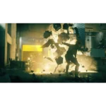 51LQFg1SxQL__617381779470383 - Video Game Depot Man being thrown back by a large explosion in an urban street, debris flying around and a bright blast behind him.