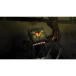 612QJPdzg5L_SL1500___024571770931876 - Video Game Depot Cartoonish steampunk robot head with round goggles and orange nose in a dark industrial room.