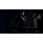 61ENDuLcgiL_SL1500___124131783533600 - Video Game Depot Dark, shadowy figure in a pale mask stands on a dim staircase, gripping a blood-stained knife menacingly.