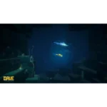 61Eo5nzF-mL_SL1500___708691775849815 - Video Game Depot Underwater cavern scene with rocky walls and two divers swimming toward a large white fish; yellow light beams glow around them (DAVE logo bottom left).