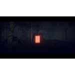61xSg6ufS5L_SL1500___275551781729002 - Video Game Depot Glowing pink door embedded in a rocky pedestal in a dark forest clearing at night.