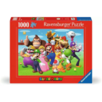 66e7e6d1-8902-4593-b4d2-e65186e29bfb__557101785348532 - Video Game Depot Red Ravensburger puzzle box (1000 pieces) featuring Mario and friends posing in a sunny field on the front panel.