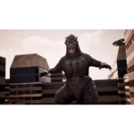 71C7fJAOBRL_SL1500___581471781276008 - Video Game Depot Giant Godzilla-like monster towers over a city with arms outstretched and teeth bared in an urban battle scene; daytime sky behind.