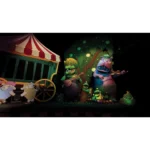 71HP8m9VB5L_SL1500___473821770931887 - Video Game Depot Colorful cartoon monsters performing music on a dark stage, with a striped circus tent wagon on the left.