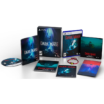 71LxG8IFJqL_SL1500___893571781729942 - Video Game Depot Dark Mass PS5 collector’s edition laid out on a white surface, showing game cases, box, soundtrack, art prints, and wristband accessories.