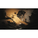 71NXaCf8BwL_SL1500___433981781724394 - Video Game Depot Floating photo frames rise above a ruined industrial landscape, bathed in warm amber light.