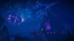 71UWAMyqbVL_SL1500___399031754054253 - Video Game Depot Gloomy alien landscape at night with blue glow, jagged mountains, a red-lit fortress, and a cracked glowing purple planet in the sky.