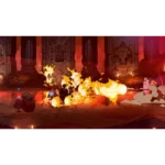 71cuA5eeNcL_SL1500___692831775853346 - Video Game Depot Group of explorers fights a blazing monster in a lava-lit dungeon with pillars and fire bursts.