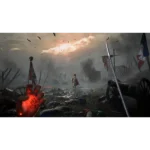 71lgLHBBxNL_SL1500___452351783533869 - Video Game Depot Foreground shows a glowing red hand amid a ruined battlefield with cannons and fallen soldiers; a lone warrior advances toward the horizon at sunset.