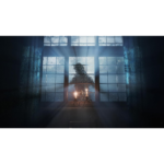71nn1Sfm4CL_SL1500___252401781724404 - Video Game Depot Dimly lit room with a large, frosted multi-pane window; a lit chandelier in front casts a warm glow as blue moonlight streams in.