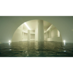 71nvbJnb8nL_SL1500___331201776280345 - Video Game Depot Indoor white architectural space with a circular arch, a central column, and a shallow reflecting pool at floor level.