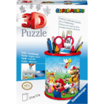 3D puzzle box with a colorful Mario-themed storage canister and crafting tools inside, Ravensburger brand badge visible