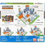 Minecraft Cave Adventure game box showing a 3D dungeon playset with labeled components and player figures.
