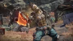 813Ao39bhtL_SL1500___522601754054252 - Video Game Depot Armored, cybernetic warrior swings a glowing orange melee axe in a post‑apocalyptic ruins setting.