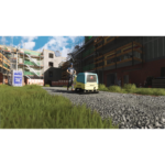 816VbBPsqzL_SL1500___432221776803151 - Video Game Depot Construction site with a worker operating a small yellow road roller on a gravel path near a building under construction with scaffolding.