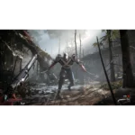 816ch3Qxp7L_SL1500___902521783533869 - Video Game Depot Heroic armored knight faces the player in a snow-dusted forest, wielding dual swords as misty light filters through trees.
