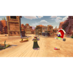817G2rT1e5L_SL1500___323811781702756 - Video Game Depot Cartoon desert town scene with a cloaked player character walking toward wooden storefronts; red barn and rocky cliffs in the background.