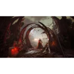 817ifO2uxzL_SL1500___542851783533879 - Video Game Depot Cloaked warrior stands inside a circular arc of twisting red tendrils, with a glowing red energy in the foreground hand.