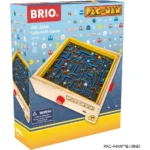 819GswwT78L_AC_SL1500___096671785344563 - Video Game Depot Box for BRIO Pac-Man Labyrinth Game featuring a wooden maze set on a yellow frame with blue maze pieces and Pac-Man ghosts in the background