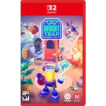 Nintendo Switch game case for Bandit Trap with colorful robots in action around a red door and a neon logo at the center.