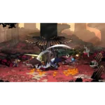 81UHRZqz0mL_SL1500___575601775853346 - Video Game Depot Cartoon battle scene in a lava-tloined forest: characters fight around a central pillar with fiery ground and magic arcs.